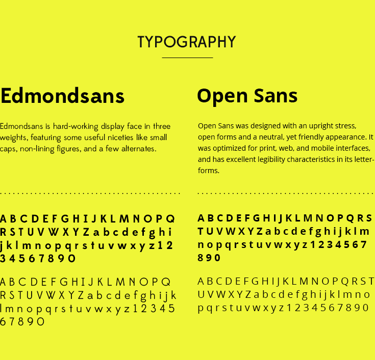 Jamm.in typography : edmondsans and open sans